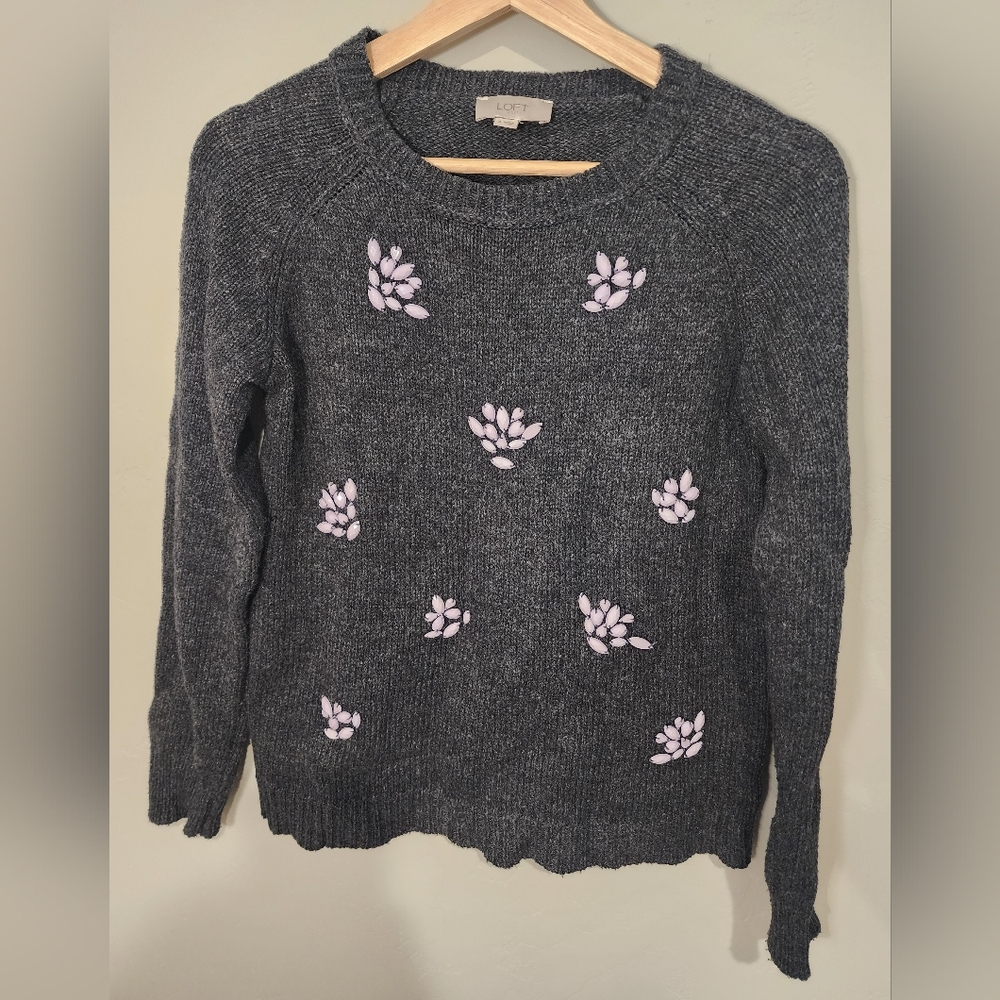 LOFT Sweater with Beaded Detail